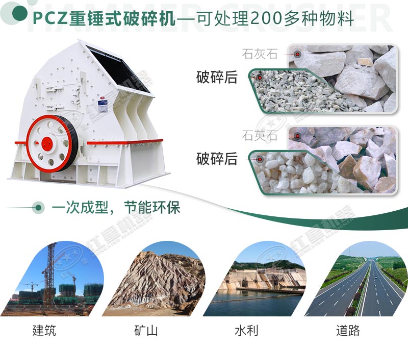 破碎多種物料，應(yīng)用領(lǐng)域廣