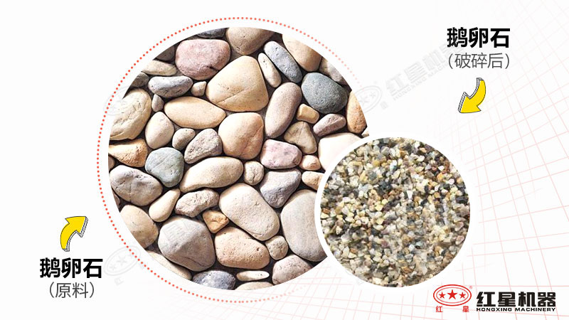 鵝卵石粉碎后成建筑石子，市場(chǎng)需求大
